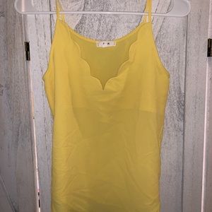 Yellow Ruffle Tank Top